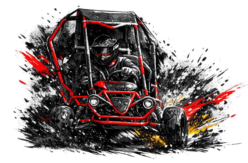 KI Illustration eines Quads in Action